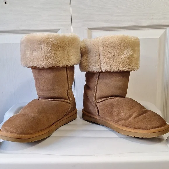 UGG Australia classic tall suede sheepskin leather faux fur boots - 9 -  tan - Picture 6 of 12